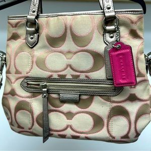 Coach purse - pink and gold